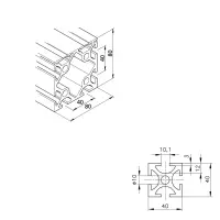 Konstruktionsprofil mk 2040.46 Abmessungen