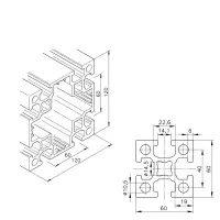 Schwerlastprofil mk 2060.05 Abmessungen