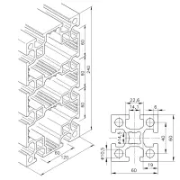 Schwerlastprofil mk 2060.07 Abmessungen