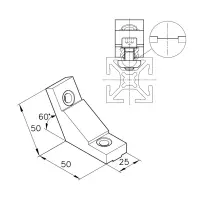 Winkelverbindung N25s Abmessung