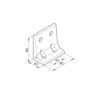 Winkelverbindung F80 Abmessung