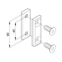 Parallelverbinder 2/40 doppelt M8 Abmessungen