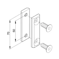 Parallelverbinder 2/50 doppelt M9 Abmessungen
