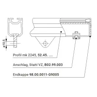 Endkappe für Profil mk 2245 Befestigungsbeispiel