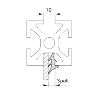 Dichtprofil Serie 40 Befestigungsbeispiel