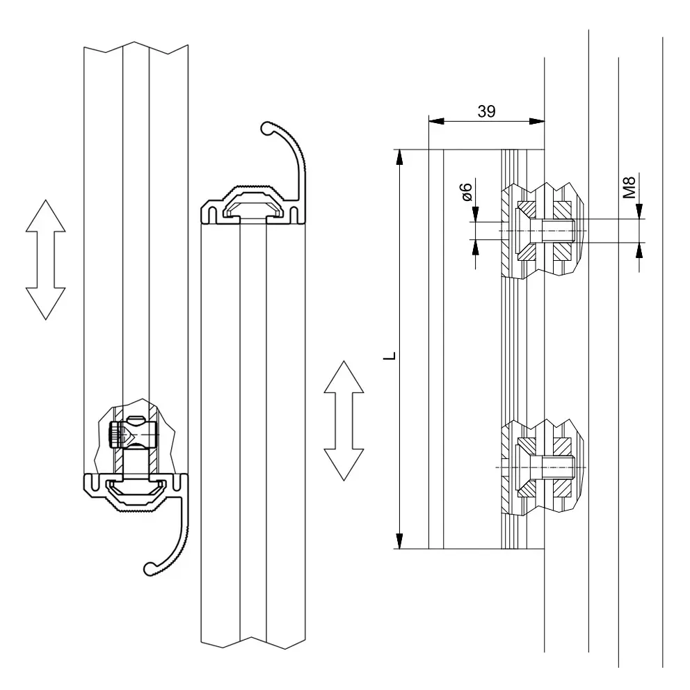 Profil mk 2244 Befestigungsbeispiel