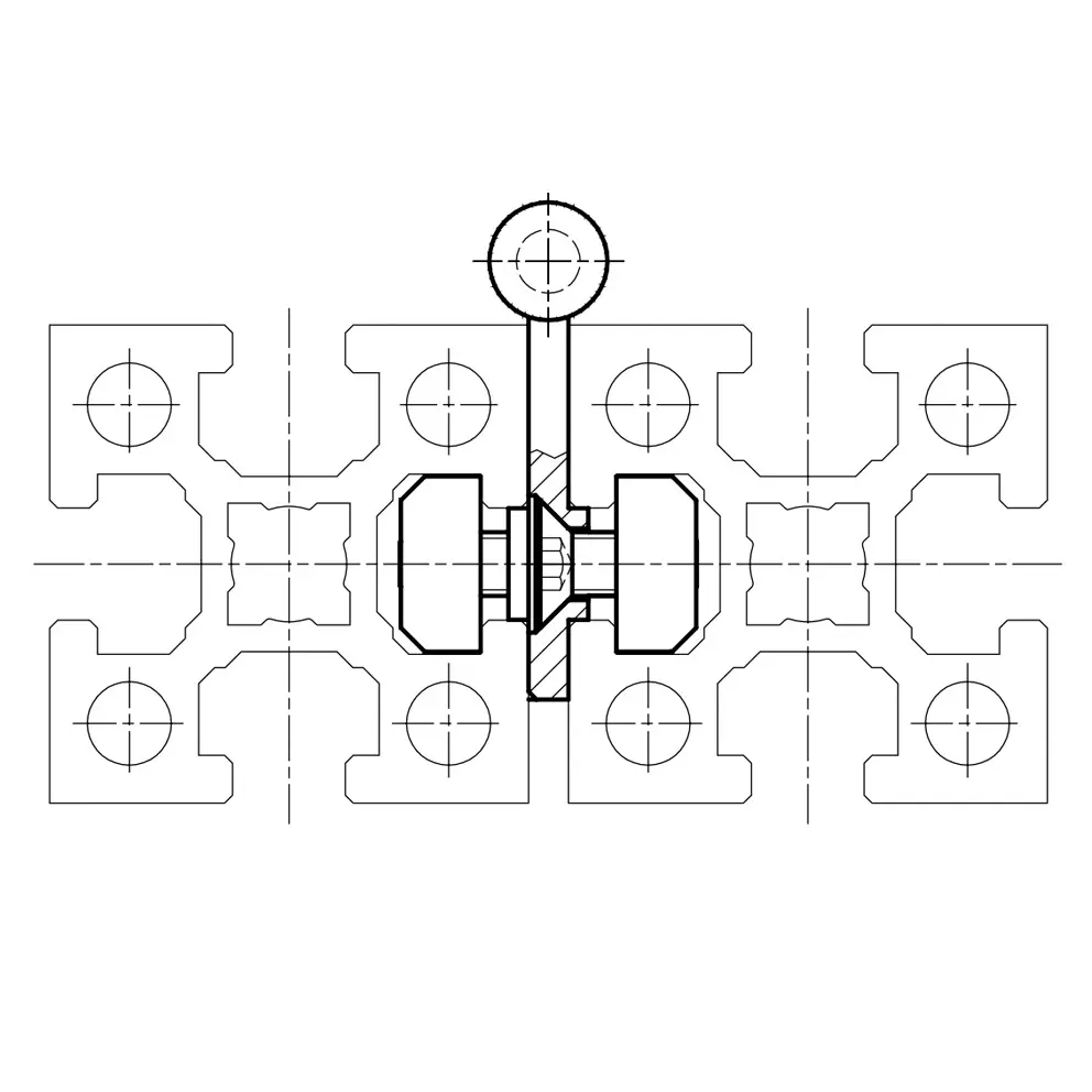 Scharnier 60-1/60-1  Befestigungsbeispiel