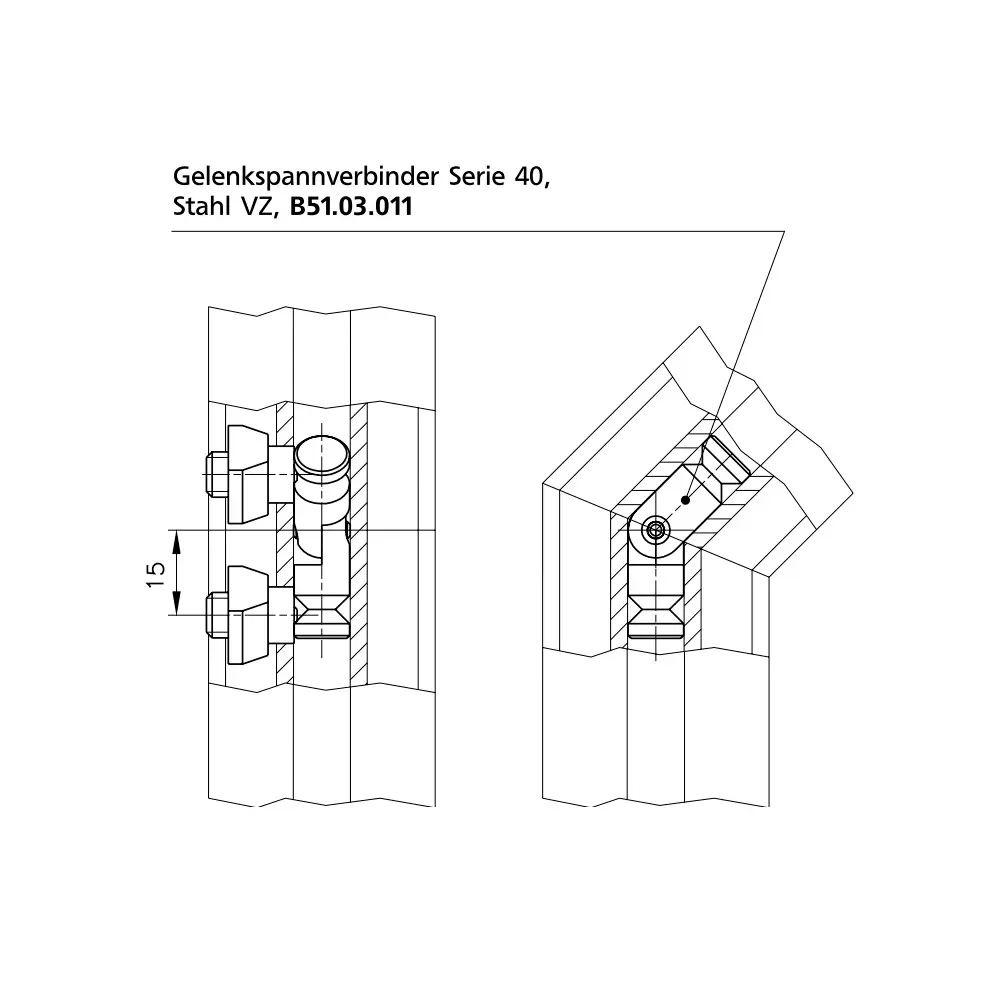 Gelenkspannverbinder Serie 40