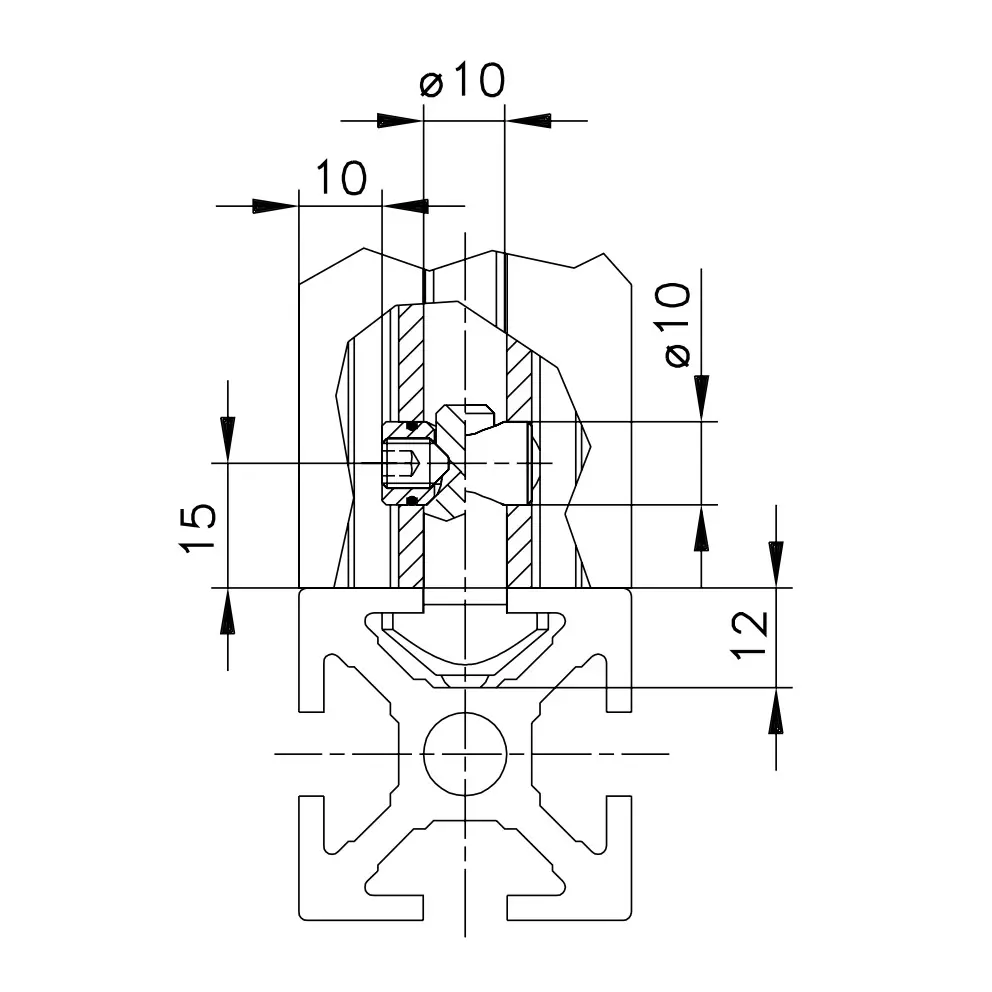 Spannverbinder 40 (normal und leicht) Befestigungsbeispiel