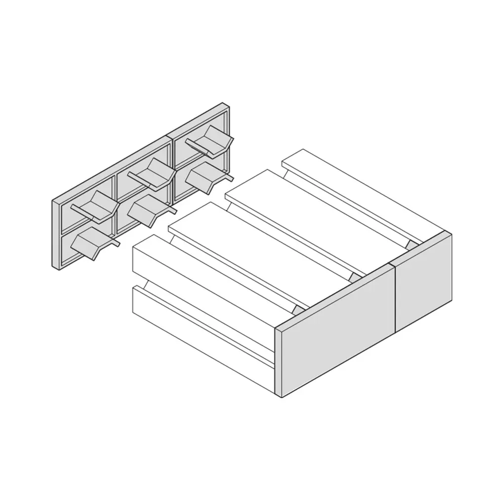 Bei größeren Profilen besteht die Möglichkeit einer  Abdeckung durch mehrere Endkappen. Zum Bei- spiel bei Profil mk 2040.05 mit Endkappe mk 2507  und mk 2508.