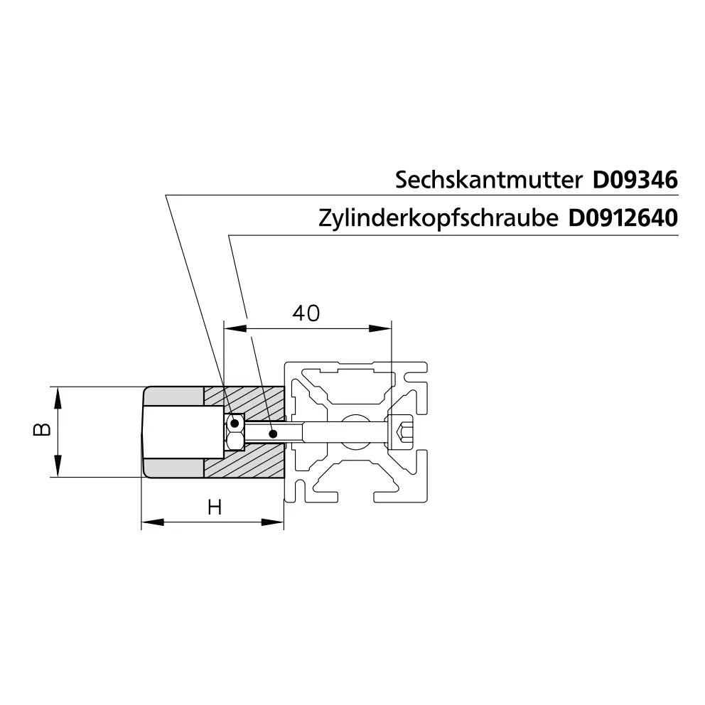 Bügelgriff Befestigungsbeispiel