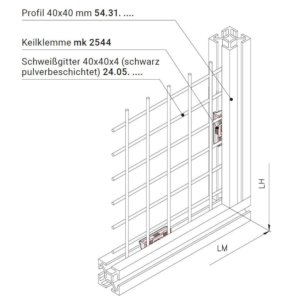 Keilklemme Befestigungsbeispiel
