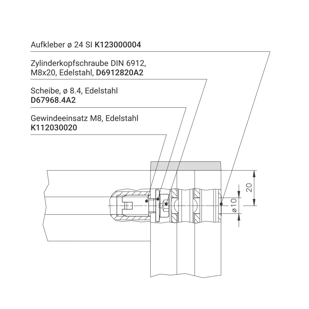 mk Reinraumprofil Serie 40 Befestigungsbeispiel