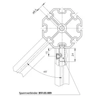 Konstruktionsprofil mk 2025.21 (Oktagon) Befestigungsbeispiel