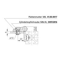 Scharnier 40-1/40-3 Befestigungsbeispiel