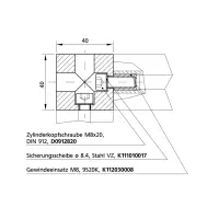 Offener Eckknoten Befestigungsbeispiel