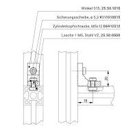Winkel Serie 25 mit Steg Befestigungsbeispiel